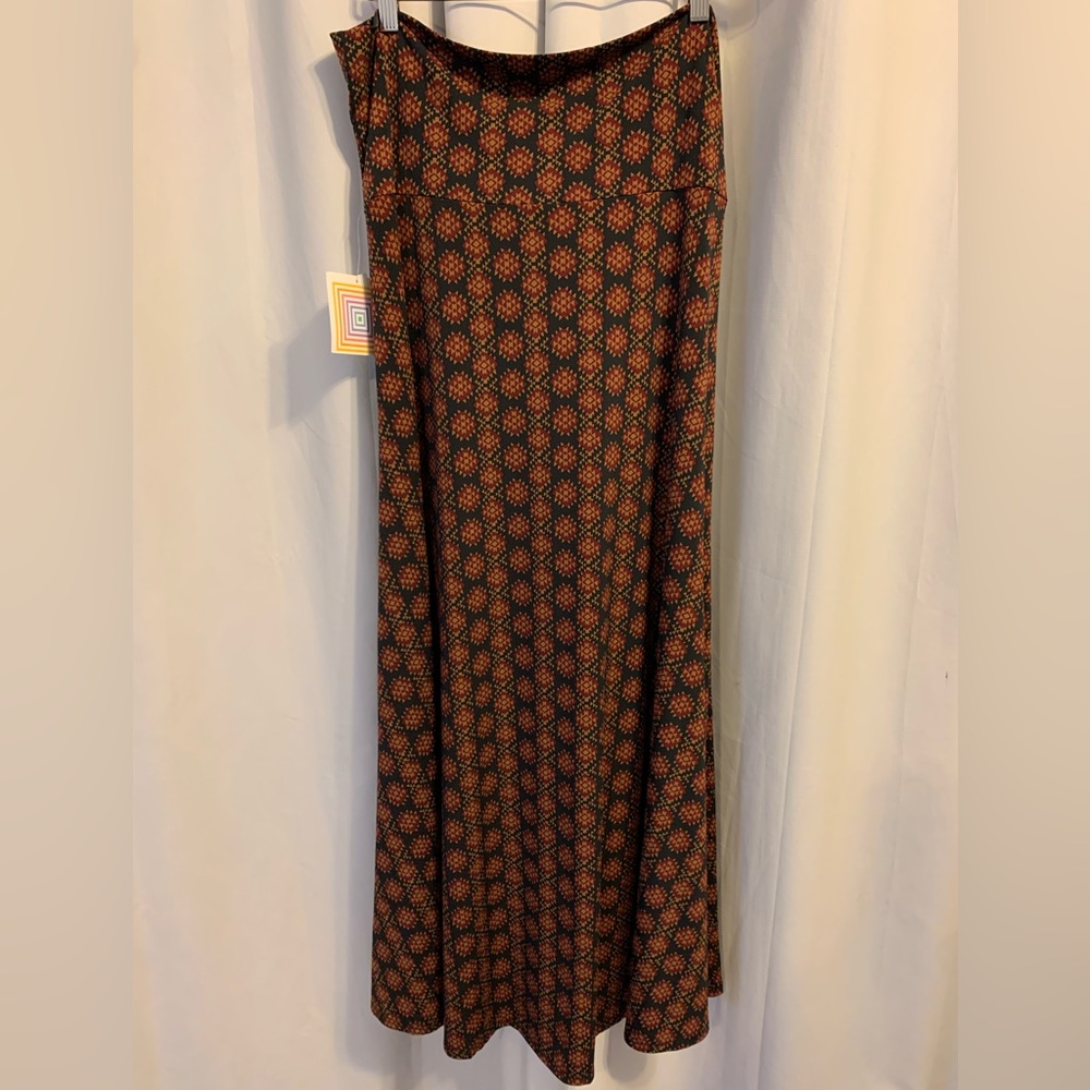 LuLaRoe XL Brown, Black, Maroon Aztec southwestern pattern Maxi Dress